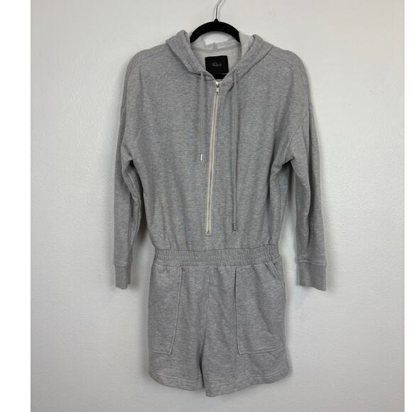 RAILS Nicola Zip Front Sweater Style Romper in Heather Grey Small - Picture 2 of 5